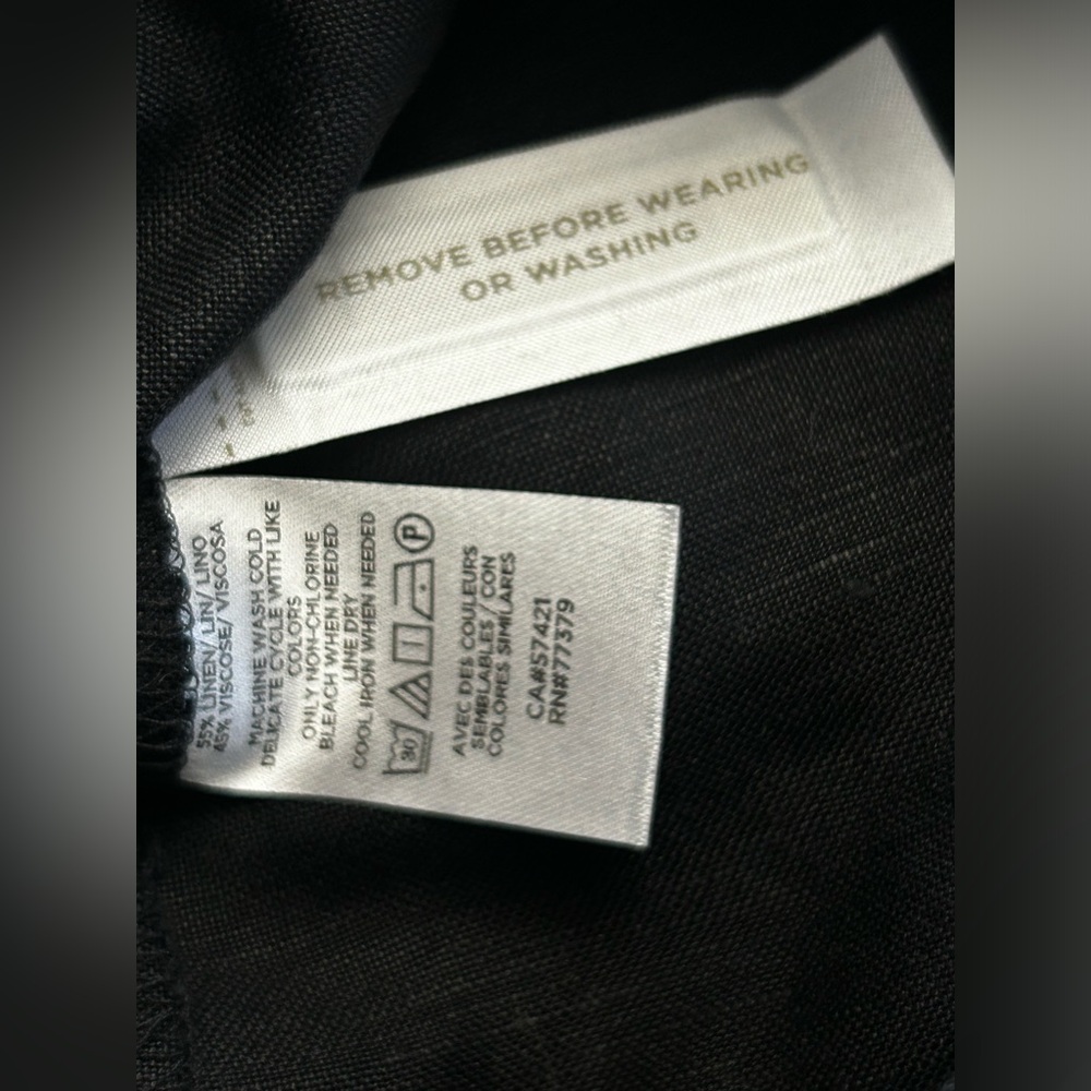 Loft MIDI dress linen viscose‎ lightweight v neck minimalist summer spring - Picture 7 of 10